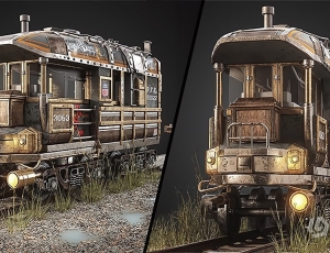 3dsmax逼真火车头建模纹理完整制作工作流程视频教程 Mastering 3D: Modeling, Unwrapping, and Texturing a Train