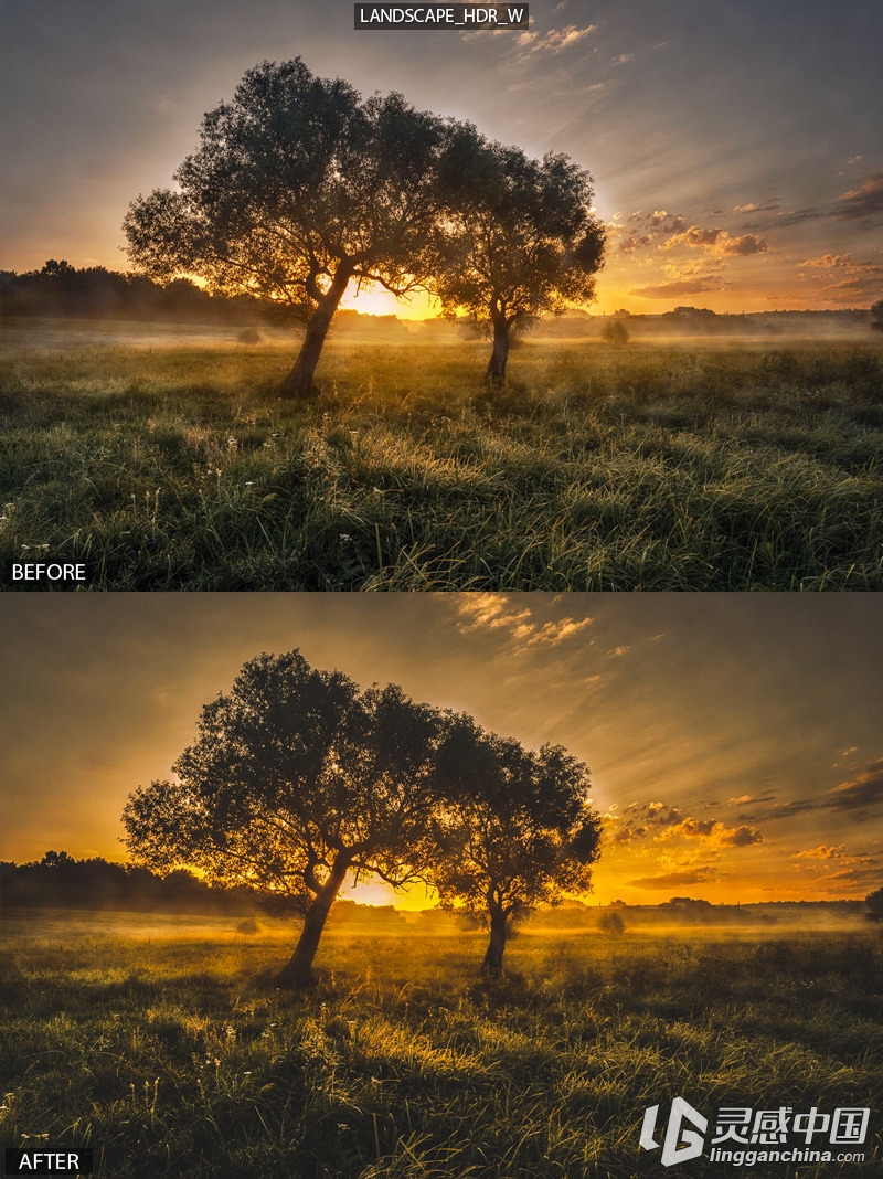 15个专业的风景景观 Lightroom预设15 Pro Landscape Presets  灵感中国网 www.lingganchina.com