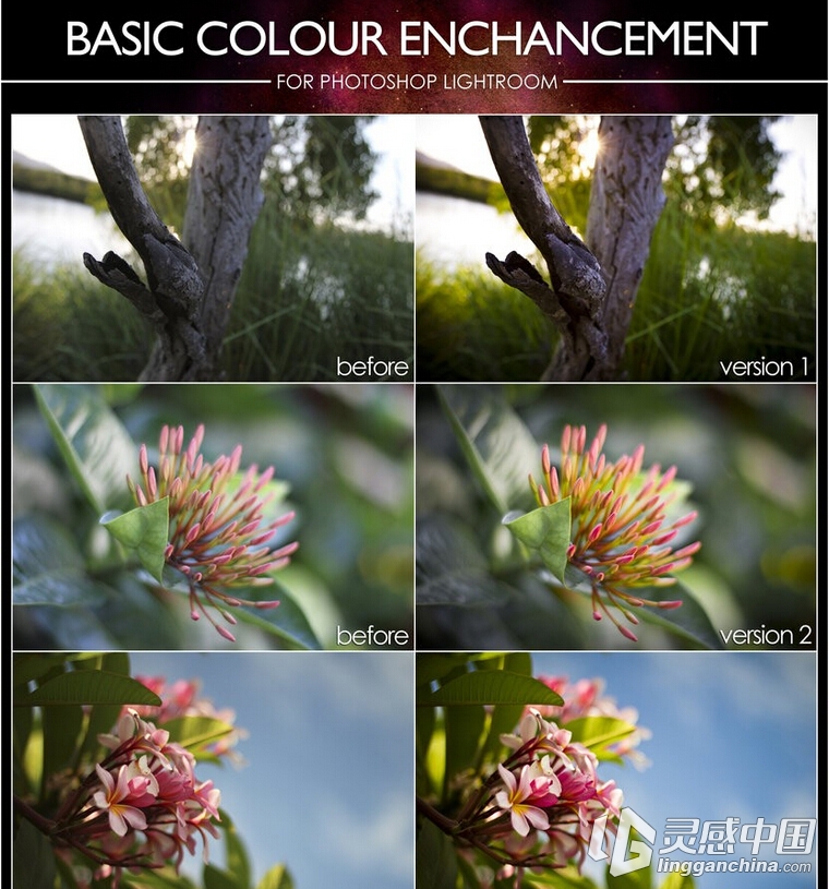 基本色彩增强预置-对于Lightroom预设Lightroom presets  灵感中国网 www.lingganchina.com