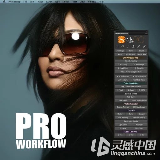 PS颜色分级/高端皮肤修饰扩展 SMP Workflow Panel 支持CC2015  灵感中国网 www.lingganchina.com
