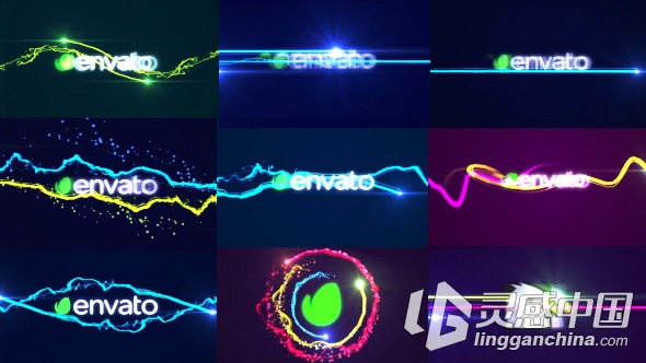 10款快速粒子能量字幕logo标志设计AE模板Videohive Fast Logo Streaks Pack  灵感中国网 www.lingganchina.com