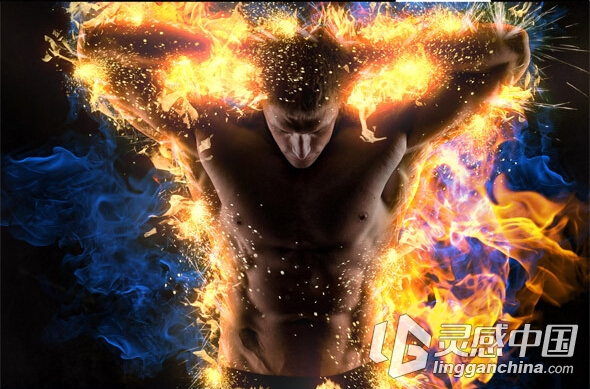 超酷光效火焰燃烧PS动作 AfterBurn 3 Photoshop Action（附视频教程）  灵感中国网 www.lingganchina.com