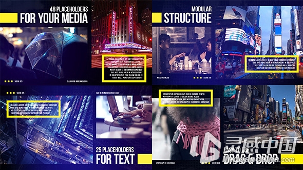 城市时尚视频图片滑动展示AE模板Videohive Big City Slides  灵感中国网 www.lingganchina.com