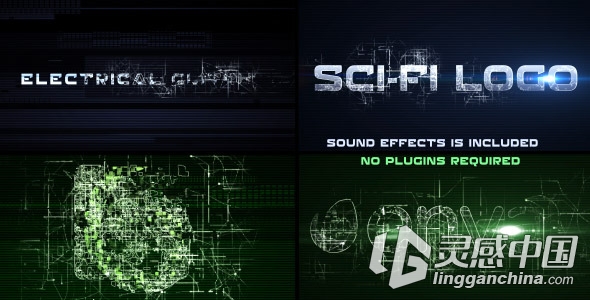 科幻电波Logo演绎动画AE模板Videohive Sci-Fi Electrical Glitch cs5  灵感中国网 www.lingganchina.com