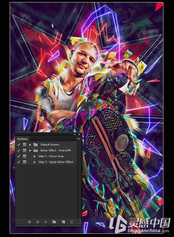 异形光效PS动作 Bahar Effect Photoshop Action（附视频教程）  灵感中国网 www.lingganchina.com