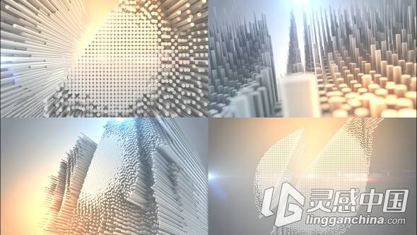 震撼E3D针艺术logo演绎AE模板 Videohive Pinart Logo Text Reveal  灵感中国网 www.lingganchina.com