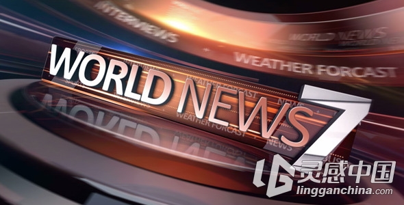 世界新闻播报栏目包装AE模板影视包装Videohive World News Broadcast Package  灵感中国网 www.lingganchina.com