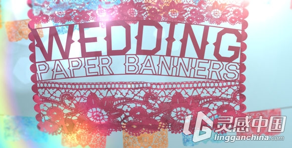 中国风剪纸婚礼电子相册AE模板Videohive Wedding Paper Banners  灵感中国网 www.lingganchina.com