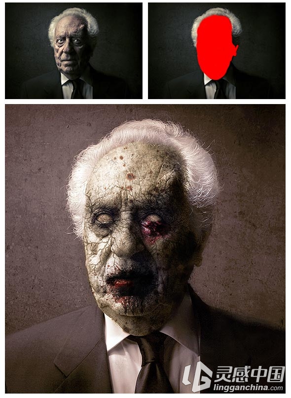 僵尸恐怖PS动作Zombie Photoshop Action(附视频教程)  灵感中国网 www.lingganchina.com