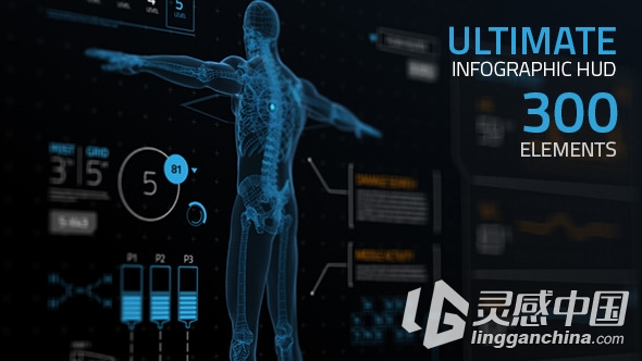 超多高科技信息HUD元素素材包AE模板Videohive Ultimate Infographic HUD [300]  灵感中国网 www.lingganchina.com