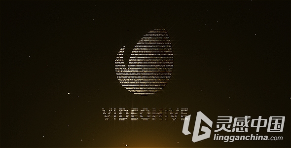 优雅金色粒子汇聚logo展示AE模版  Videohive Gold Particles Logo Pack  灵感中国网 www.lingganchina.com