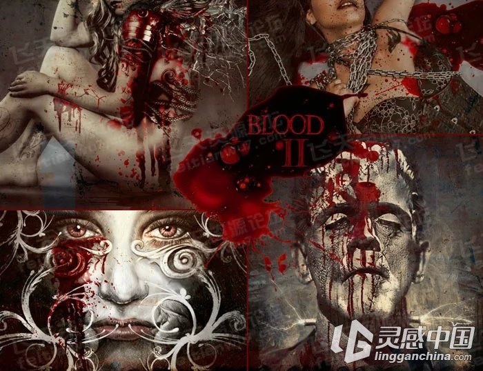 Ron's超酷血迹血浆PS笔刷 II Ron's Blood II Brushes  灵感中国网 www.lingganchina.com