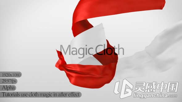 飘动绸缎可调色视频素材Videohive Magic Cloth Motion Graphics  灵感中国网 www.lingganchina.com