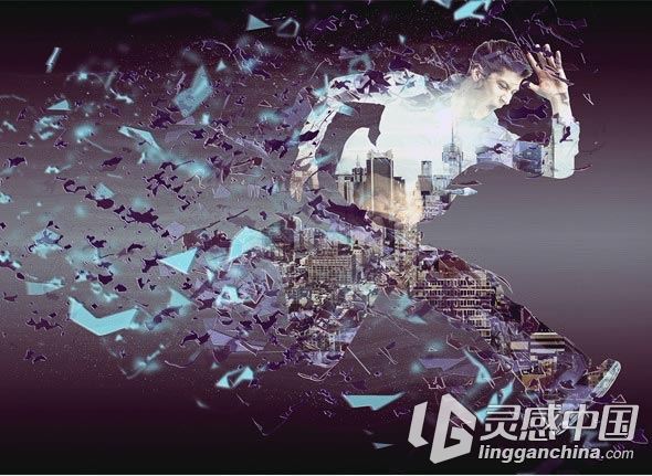 超酷破碎玻璃飞溅PS动作 Broken Glass PS Actions（附视频教程）  灵感中国网 www.lingganchina.com