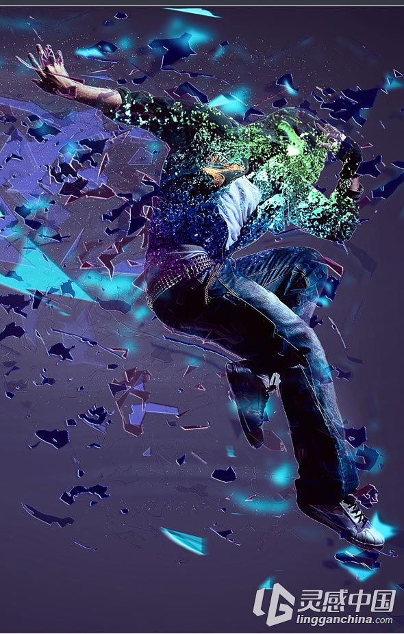 超酷破碎玻璃飞溅PS动作 Broken Glass PS Actions（附视频教程）  灵感中国网 www.lingganchina.com