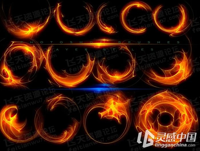 Ron's光效火焰PS笔刷与样式 Ron's Light Fusion  灵感中国网 www.lingganchina.com