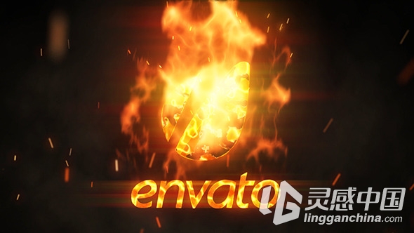 火焰logo动画展示AE模版 Videohive Flame Logo Reveal  灵感中国网 www.lingganchina.com