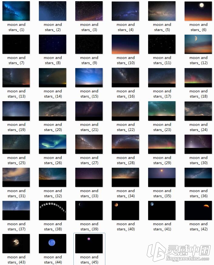 45款实用星空叠加合成素材 45 Night Sky PS Overlays  灵感中国网 www.lingganchina.com