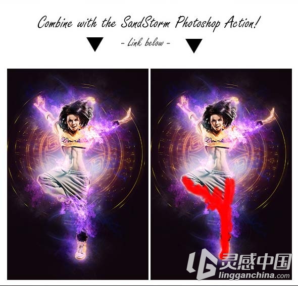 超酷光效火焰燃烧PS动作SunDance Photoshop Action(附视频教程)  灵感中国网 www.lingganchina.com