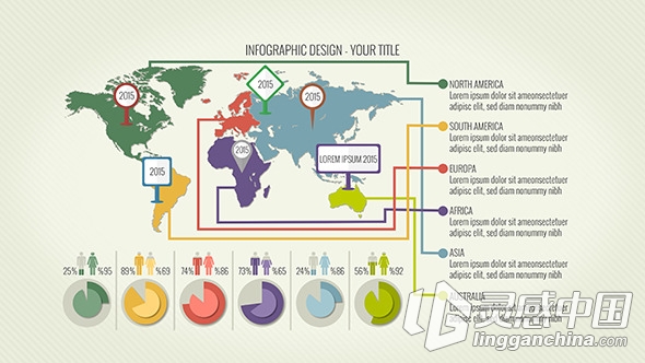 复古风格信息图表动画AE模板 Videohive Retro Infographic Kit  灵感中国网 www.lingganchina.com