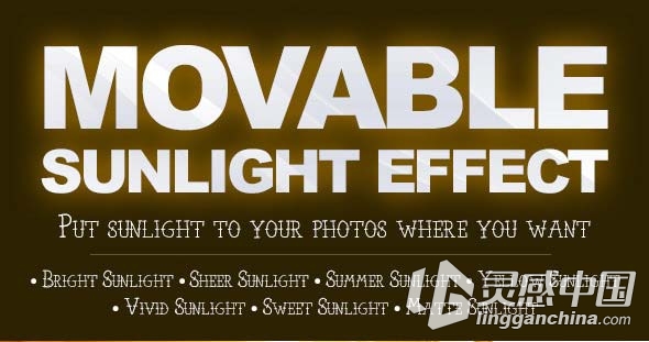 移动日照光线特效PS动作Movable Sunlight Effects Photoshop Actions  灵感中国网 www.lingganchina.com