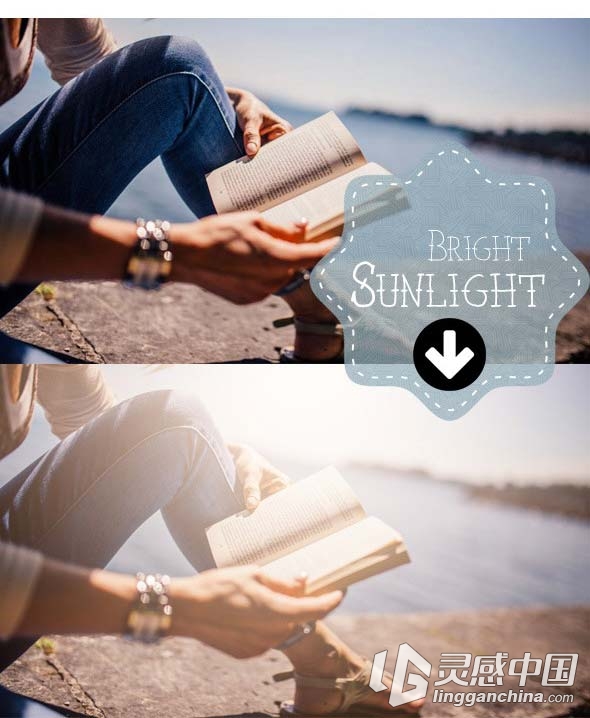 移动日照光线特效PS动作Movable Sunlight Effects Photoshop Actions  灵感中国网 www.lingganchina.com