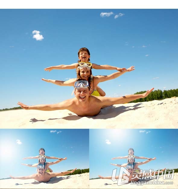 移动日照光线特效PS动作Movable Sunlight Effects Photoshop Actions  灵感中国网 www.lingganchina.com