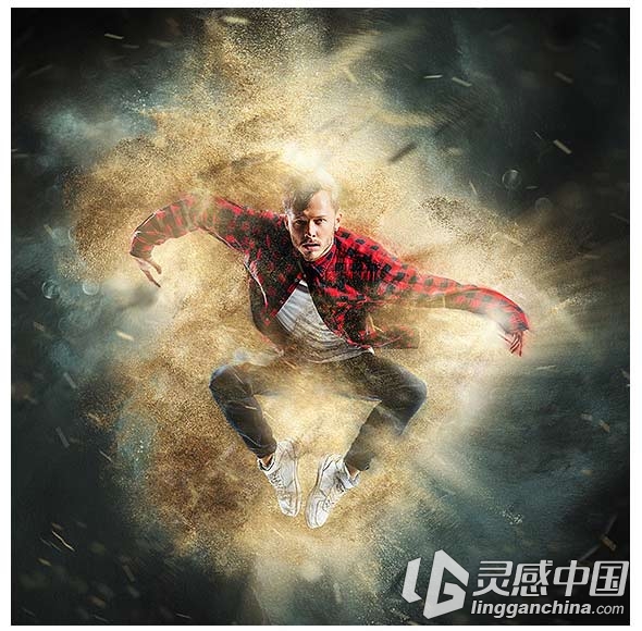 超酷沙尘暴特效PS动作- SandDust Photoshop Action  灵感中国网 www.lingganchina.com