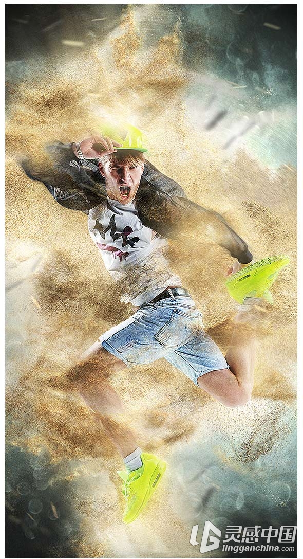 超酷沙尘暴特效PS动作- SandDust Photoshop Action  灵感中国网 www.lingganchina.com