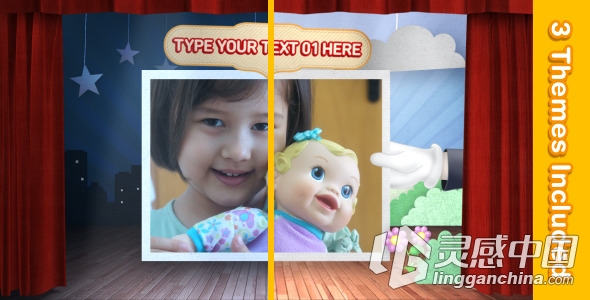 可爱儿童相册舞台展示AE模板 Videohive Theater For Kids  灵感中国网 www.lingganchina.com