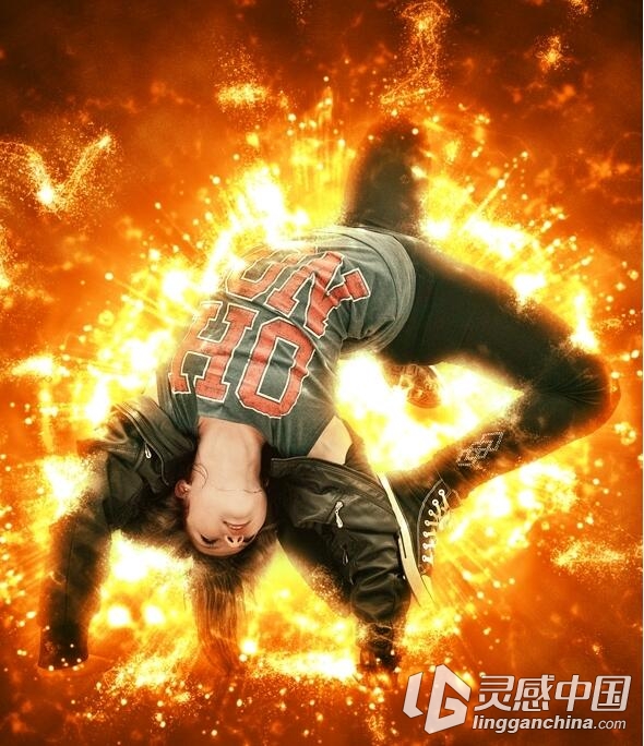 光效能量爆炸喷溅PS动作附视频教程 Energy Splash Photoshop Action  灵感中国网 www.lingganchina.com