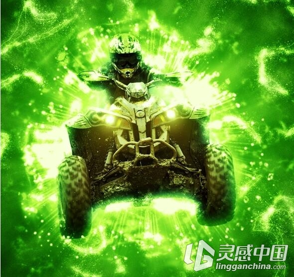 光效能量爆炸喷溅PS动作附视频教程 Energy Splash Photoshop Action  灵感中国网 www.lingganchina.com