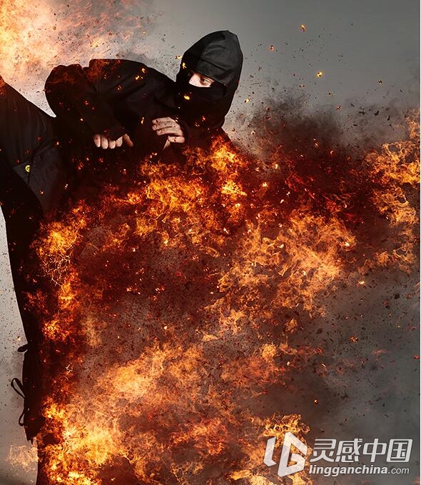 超酷火焰火苗火灾爆炸场景PS动作（附视频教程） FireStorm Photoshop Action  灵感中国网 www.lingganchina.com