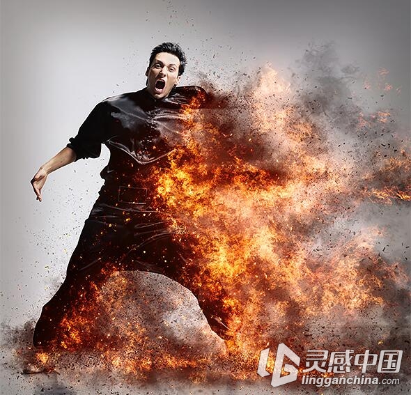 超酷火焰火苗火灾爆炸场景PS动作（附视频教程） FireStorm Photoshop Action  灵感中国网 www.lingganchina.com