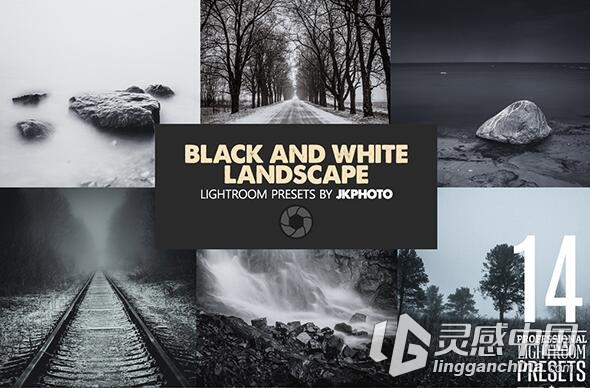 14款黑白相间的风景Lightroom预设14 Black And White Landscape Lightroom Presets  灵感中国网 www.lingganchina.com