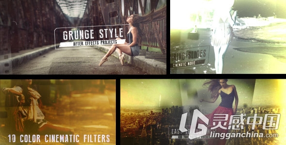 唯美电影级相册动画AE模板 Videohive Grunge Film Style  灵感中国网 www.lingganchina.com