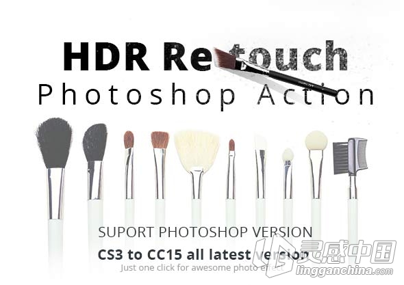 HDR高级皮肤修饰PS动作 HDR Skin Retouch Action  灵感中国网 www.lingganchina.com