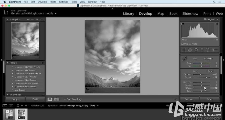 Lightroom 创建黑白景观照片教程Creating Black and White Landscape Photos with ...  灵感中国网 www.lingganchina.com