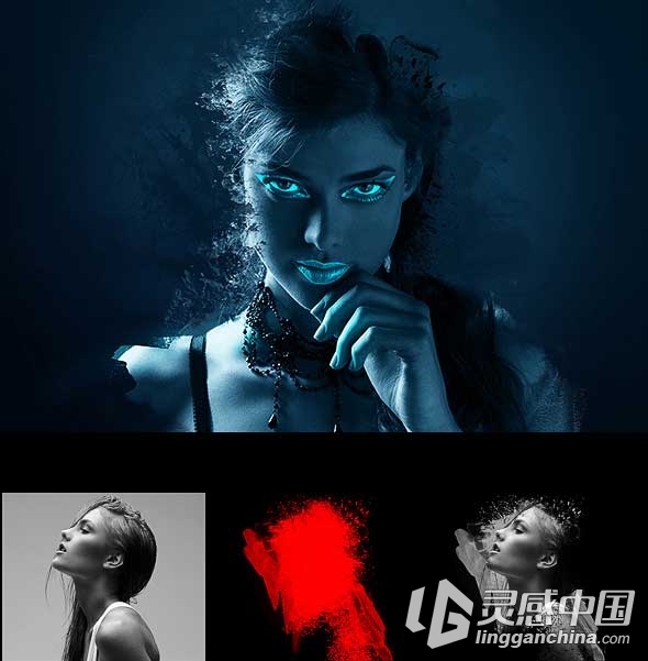 酷炫现代艺术PS特效动作 Modern Art Photoshop Action（附视频教程）  灵感中国网 www.lingganchina.com