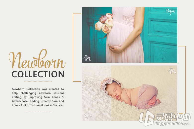 新生儿婴儿后期奶油梦幻色调Lightroom预设 Newborn Lightroom Presets  灵感中国网 www.lingganchina.com