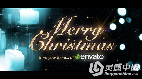 圣诞节神奇金色粒子魔法动画开场AE模板 Videohive Magic Christmas Greetings  灵感中国网 www.lingganchina.com