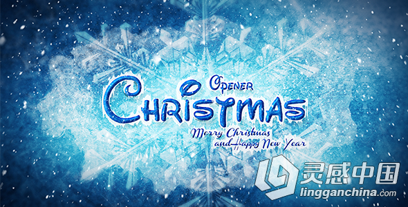 冰雪圣诞节片头动画AE模板 Videohive Christmas Opener  灵感中国网 www.lingganchina.com