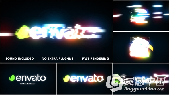 快速闪耀Logo演绎动画AE模板 Videohive Fast Light Logo Reveal  灵感中国网 www.lingganchina.com