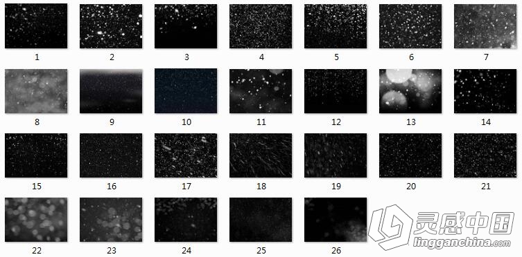 26张高清冬季雪花叠加合成前景素材  灵感中国网 www.lingganchina.com