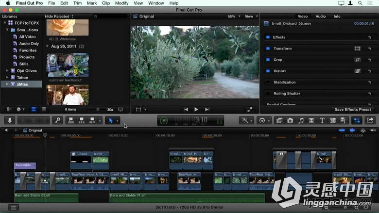 从Final Cut Pro 7到Final Cut Pro X迁移整合训练视频教程  灵感中国网 www.lingganchina.com