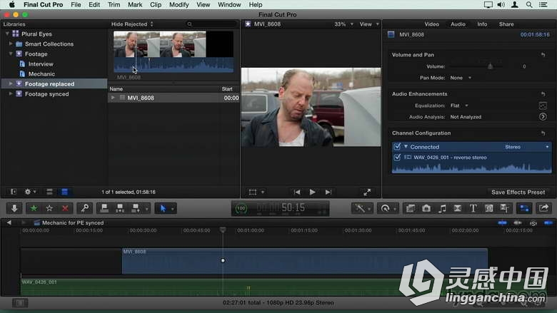 Final Cut Pro X声音同步技术训练视频教程 Final Cut Pro X Guru Sync Sound Workflow  灵感中国网 www.lingganchina.com