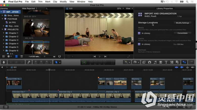 Final Cut Pro X高效剪辑技巧视频教程 Final Cut Pro X Guru Organizing Assets  灵感中国网 www.lingganchina.com