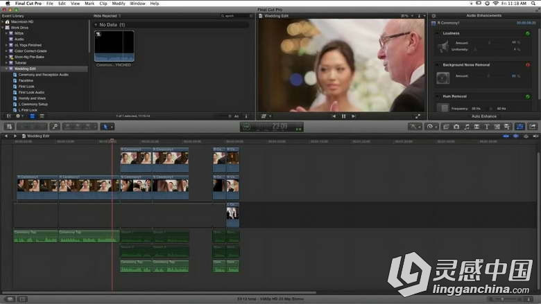 Final Cut Pro X婚礼剪辑实例训练视频教程CreativeLive Final Cut Pro X with Vane...  灵感中国网 www.lingganchina.com