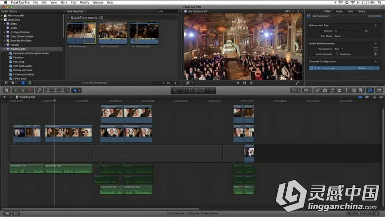 Final Cut Pro X婚礼剪辑实例训练视频教程CreativeLive Final Cut Pro X with Vane...  灵感中国网 www.lingganchina.com