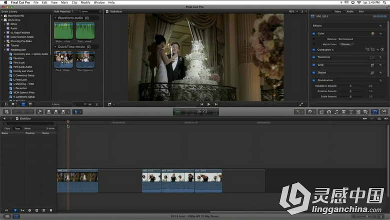 Final Cut Pro X婚礼剪辑实例训练视频教程CreativeLive Final Cut Pro X with Vane...  灵感中国网 www.lingganchina.com